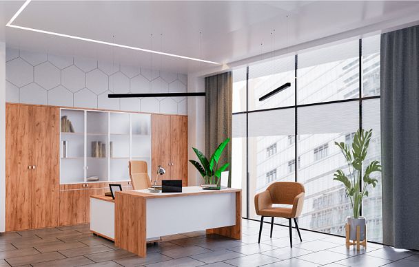 Стол письменный Foil 180x80x75 дуб крафт золотой - Вид 9