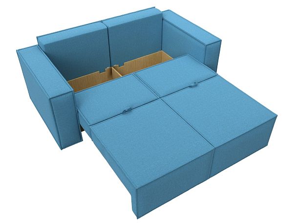 Диван прямой Куба мини Рогожка голубой - Вид 8