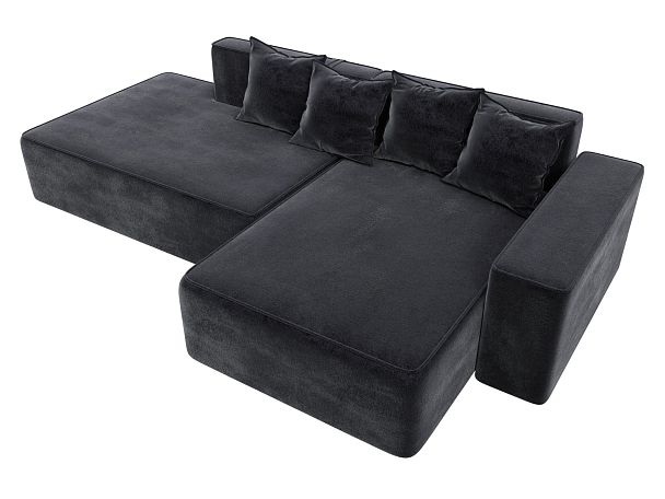 Диван угловой Лига-079 угол правый Велюр серый - Вид 6