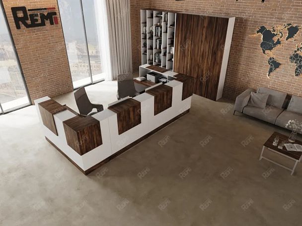 RTD083-160-SH ТАНДЕМ / TANDEM Стойка ресепшн 1-160 1600х700х1200 Таксония шоколадная - Вид 4