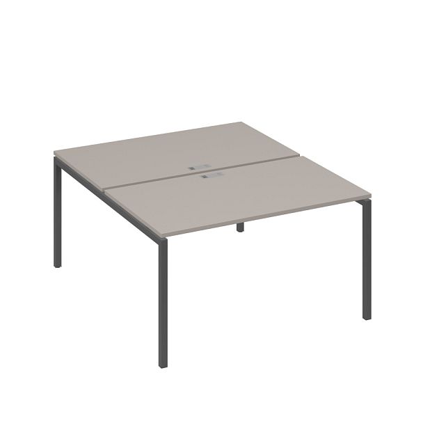 Рабочая станция 2х140 с металлокаркасом DUE A4 А4 Б2 177 БП мокко премиум / металлокаркас антрацит - Вид 1