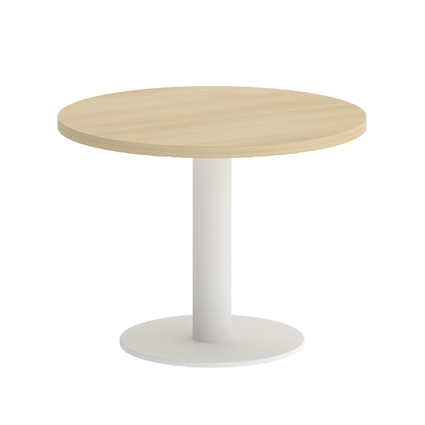 Home Office Стол журнальный круглый VR.SP-5-60.1G Акация/Белый металл 600*600*450 - Вид 1