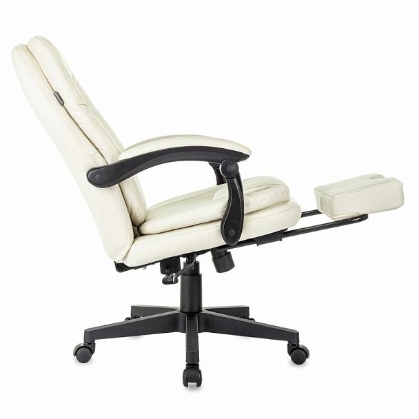 Кресло офисное CH-868N-BF, синхромеханизм, подставка для ног, экокожа, бежевое, 2018357 - Вид 9