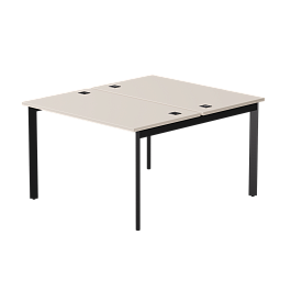 Бенч-система на 2 места Everprof EVO на металлокаркасе 1180х670(1370)x755 опоры 45гр Кашемир/Черный - Фото предпросмотра