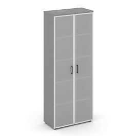 Стайл Проджект Шкаф высокий широкий (2 высоких фасада стекло сатин в раме) SN.STS.E-109 Серый Пепел/ - Фото предпросмотра