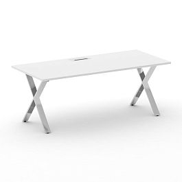 Cross Стол руководителя CRF.SR-2 Белый F/Нерж. Сталь 2000*900*750 - Фото предпросмотра