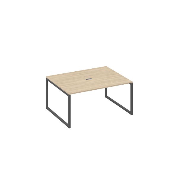 Стол 160 на опорах QUATTRO для переговоров A4 А4 Б4 133 БП дуб скандинавский / металлокаркас антрацит - Вид 1