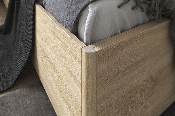 Зара Кровать с подъемным механизмом Люкс 160х200 см SMZ-08.1623 дуб сонома/белый - Вид 5