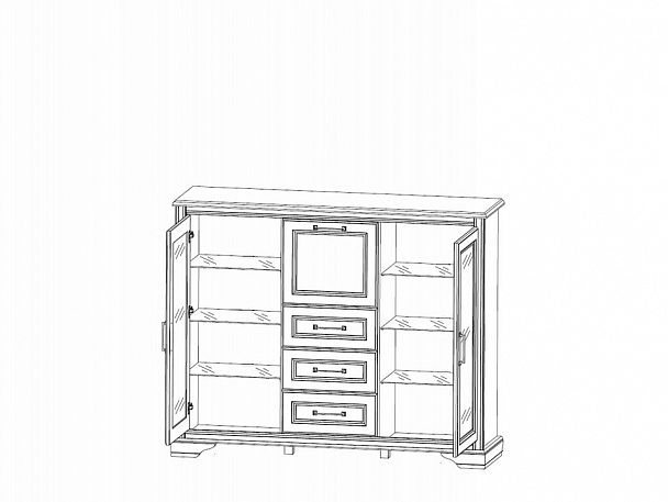 Тумба-витрина Стилиус B169-KOM2W1B3S - Вид 2