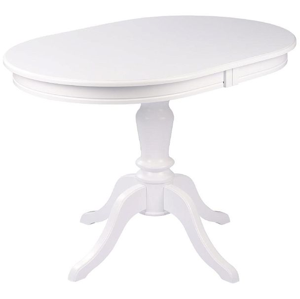 Обеденная группа стол Анфея 110(150)х75х76 Белый и 2 стула Арктос Белый/Кремовая рогожка - Вид 2