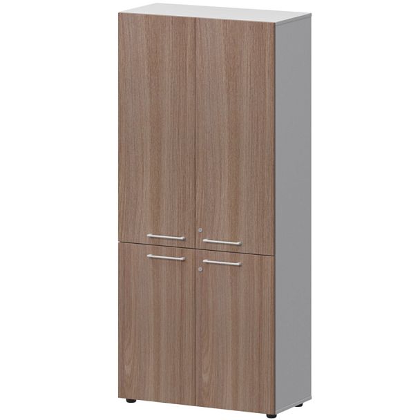 Шкаф высокий закрытый СМШ58.28F.38V(Б) Темный шимо/Белый 792x380x1990 Кортез - Вид 1