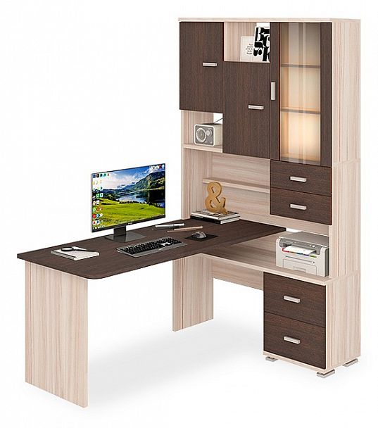 Стол компьютерный Домино СР-620/160 Венге/Карамель правый - Вид 1