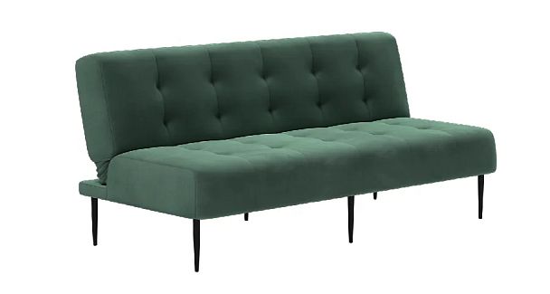 Monaco диван-кровать прямой трехместный, без подлокотников, бархат зеленый 19 - Вид 1