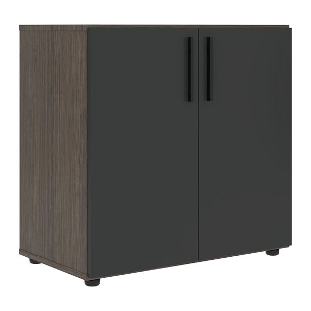 Шкаф низкий широкий VLCS 80.1 Яшма черный/Дуб Сильвер 800х430х781 VELION - Вид 1