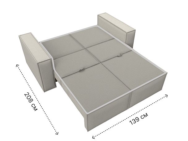 Диван прямой Куба мини Рогожка бежевый - Вид 12