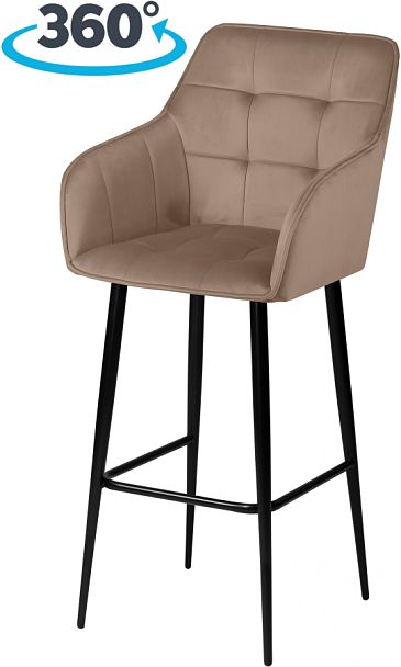 Комплект барных поворотных кресел Мони К, Confetti latte/черный, 2 шт. - Вид 1