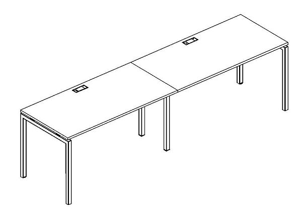 Рабочая станция на металлокаркасе DUE (2х140) A4 А4 С2 014-2 БП серый / металлокаркас белый - Вид 3