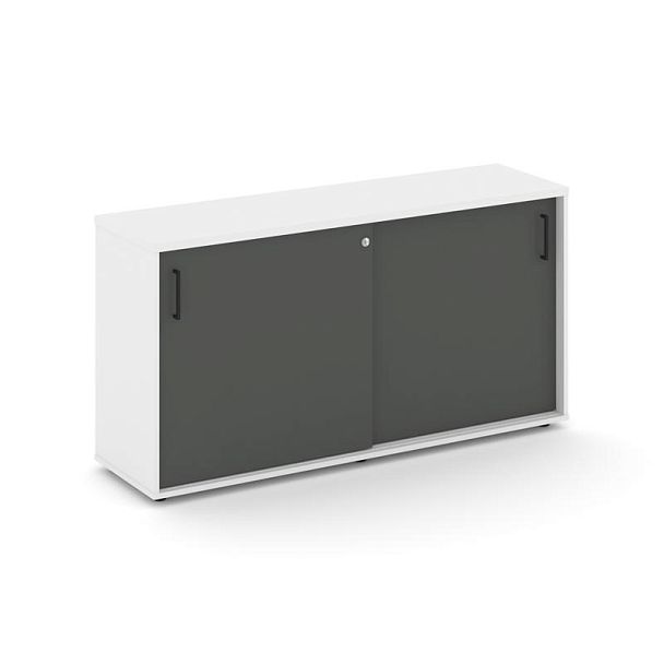 Стайл Проджект Тумба опорная/приставная SN.TOP-142 Белый/Белый/Антрацит/Черный Ручки 1432*400*750 - Вид 1