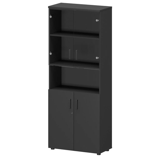 Шкаф СМШ-58Д2С2 Графит 792x380x1990 Смарт - Вид 1