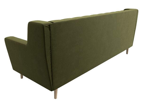 Прямой диван Брайтон 3 Люкс (полностью микровельвет зеленый) - Вид 6