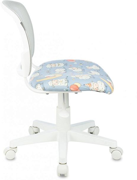 Кресло детское Бюрократ CH-W296NX светло-серый TW-02 овечки сетка/ткань крестов. пластик пластик белый - Вид 2