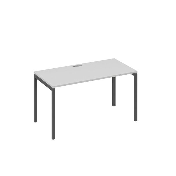 Стол 140x70 письменный на каркасе DUE A4 А4 С2 014 БП серый / металлокаркас антрацит - Вид 1