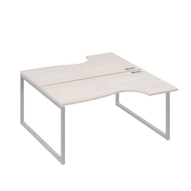 Рабочая станция (2х160) столы Классика опоры QUATTRO A4 А4 Б4 185 БП дуб / металлокаркас серый - Вид 1