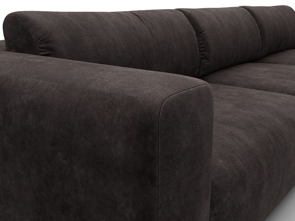 Диван угловой Лига-066 НПБ Лонг угол правый Велюр коричневый - Вид 4