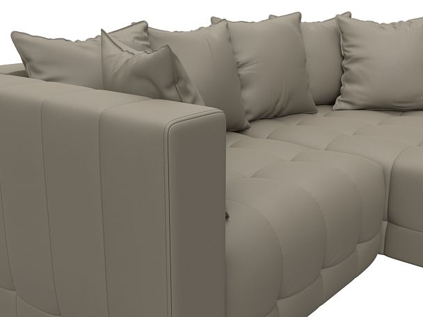 Диван угловой Лига-052 НПБ угол универсальный Экокожа бежевый - Вид 4