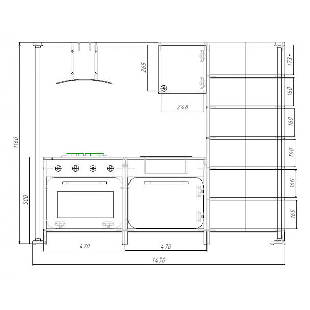 Уголок-кухня Лайм - Вид 6