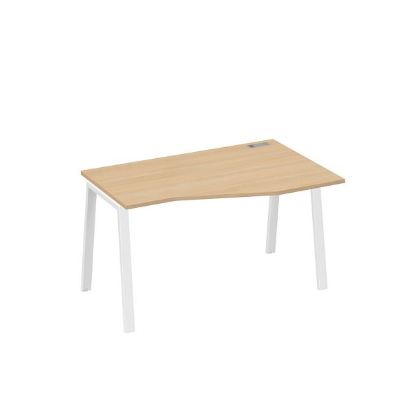 Стол эргономичный правый "Техно" на металлокаркасе TRE A4 А4 Б3 064 БП натуральный дуб / металлокаркас белый - Вид 1