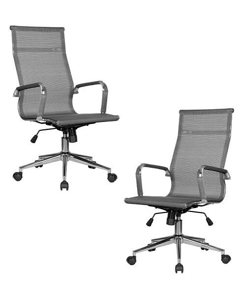 Набор 2 шт Офисное кресло для персонала DOBRIN CARTER (серый) - Вид 1