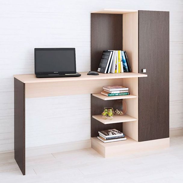 Стол компьютерный Квартет-6 (1450*1350*500) венге/дуб молочный - Вид 1