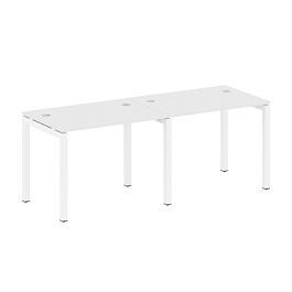 Metal System Quattro Р. ст. на 2 раб. места на П-образном м/к 50БП.СМ-2.1 Белый/Белый металл 2000*720*750 - Фото предпросмотра