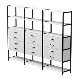 Набор стеллажных систем №10 Everprof EVO 2440x385x1840 Белый/Черный - Фото предпросмотра