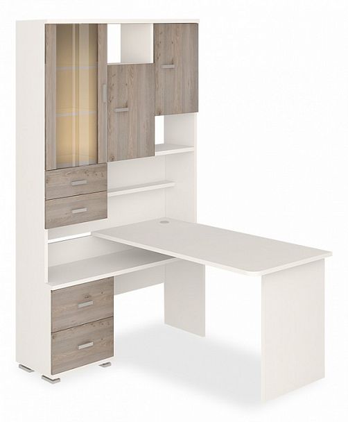 Стол компьютерный Домино СР-620-140 Белый/Нельсон левый - Вид 1