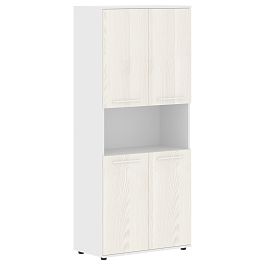 Шкаф высокий широкий EHCS 85.4 Ясень Траун/Белый/Белый 852х430х1967 EDIS - Фото предпросмотра