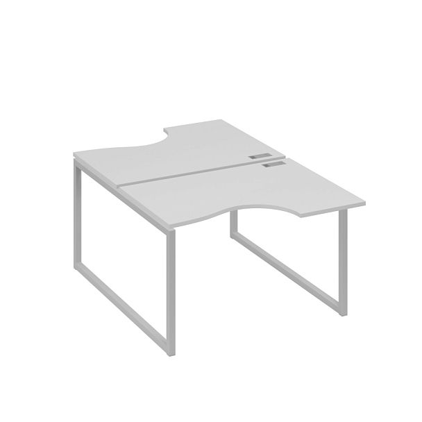 Рабочая станция столы Классика QUATTRO (2х120) A4 А4 Б4 183 БП серый / металлокаркас серый - Вид 1