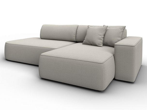 Диван угловой Лига-065 БП угол правый Рогожка бежевый - Вид 2