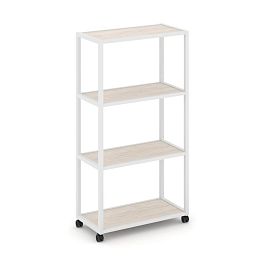 Shelf Mobile Стеллаж 4 уровня 1 секция VR.LT-STK-401.06 Денвер Светлый/Металл Белый 600*400*1523 - Фото предпросмотра
