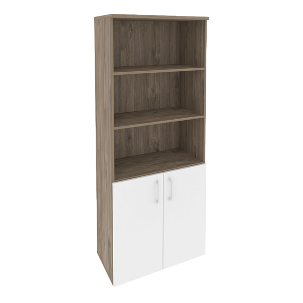 Onix Шкаф высокий широкий O.ST-1.1 Тиквуд темный/Белый бриллиант 800*420*1977 - Вид 1