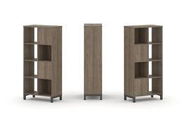 Стайл Проджект Набор стеллажа 2-х сторон., 4 яр. SN.NSD-421 Вяз Благородный/Металл Антрацит 754*400* - Фото предпросмотра