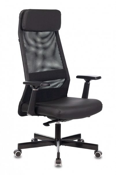 Кресло руководителя Бюрократ T-995 черный TW-01 искусст.кожа/сетка с подголов. крестовина металл чер "Компьютерные кресла" ТО-002159002629 черный - Вид 1