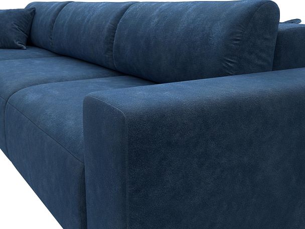Диван угловой Лига-036 НПБ Классик Лонг левый угол Велюр синий - Вид 4