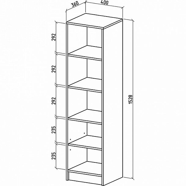 Стеллаж комбинированный Бостон-1 - Вид 2
