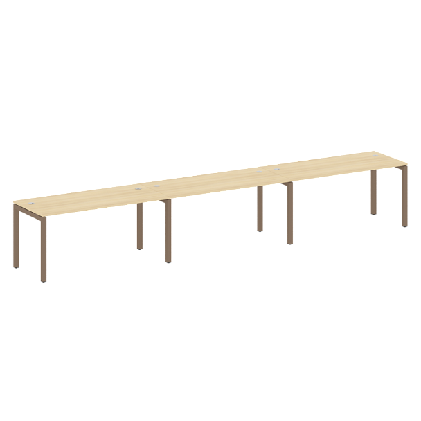 Metal System Quattro Р. ст. на 3 раб. места на П-образном м/к 50БП.СМ-3.4 Акация/Мокко металл 4800*720*750 - Вид 1