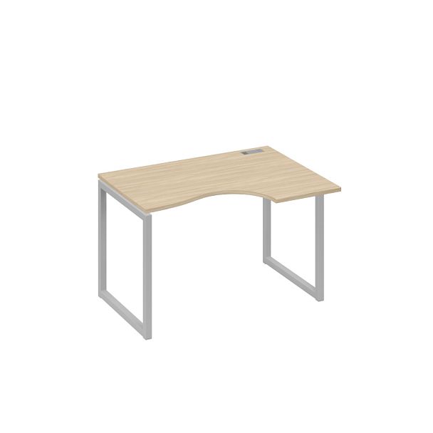 Стол эргономичный правый на каркас QUATTRO Классика A4 А4 Б4 042 БП дуб скандинавский / металлокаркас серый - Вид 1