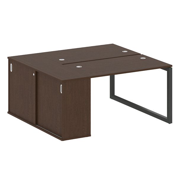 Metal System Quattro Р. ст. с шкафом-купе на О-образном м/к 50БО.РС-СШК-1.2 Т Венге/Антрацит металл 1610*1475*750 - Вид 1
