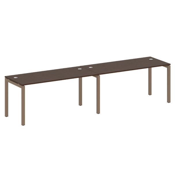 Metal System Quattro Р. ст. на 2 раб. места на П-образном м/к 50БП.СМ-2.4 Венге/Мокко металл 3200*720*750 - Вид 1