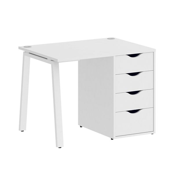 Home Office Стол письменный VR.SP-3-98.4.A Белый бриллиант/Белый металл 980*720*750 - Вид 1